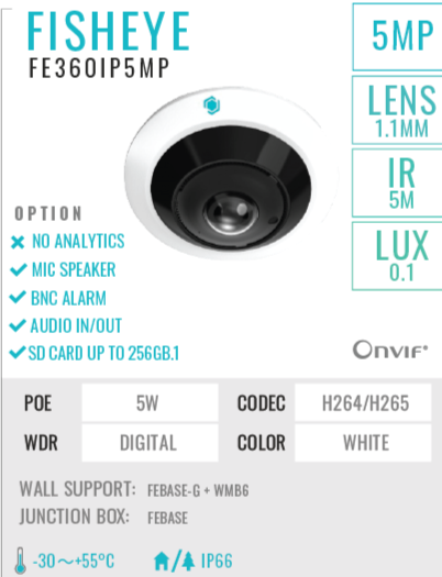 FE360IP5MP - Alarme Caméra Surveillance (ACS) 