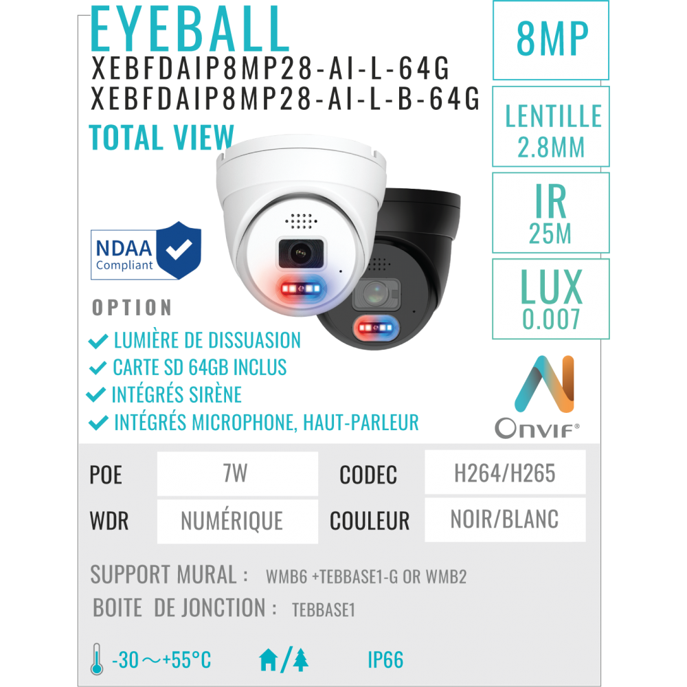 Caméra - XEBATVIP8MP28-AI-LB-64G - Alarme Caméra Surveillance (ACS) 